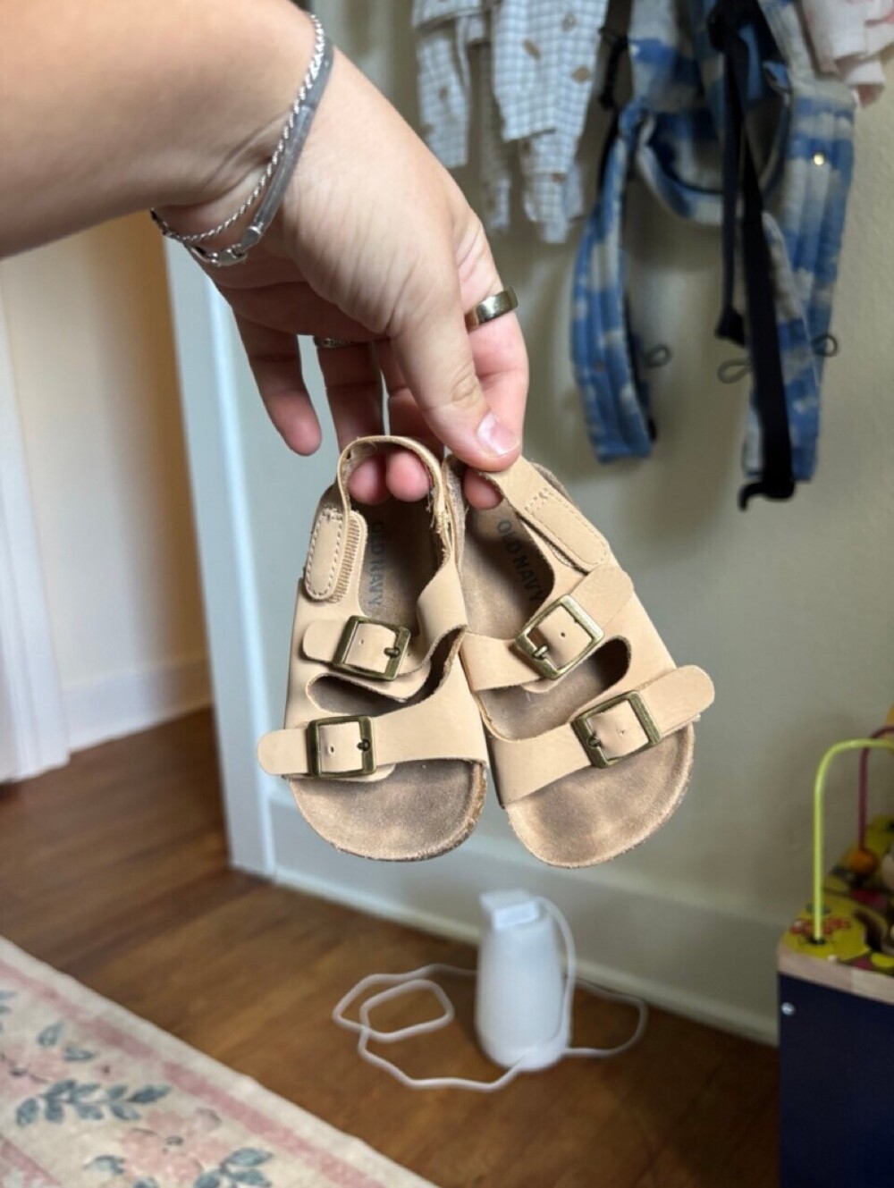 Old Navy Toddler Tan Double Buckle Cork Sandals Size 3